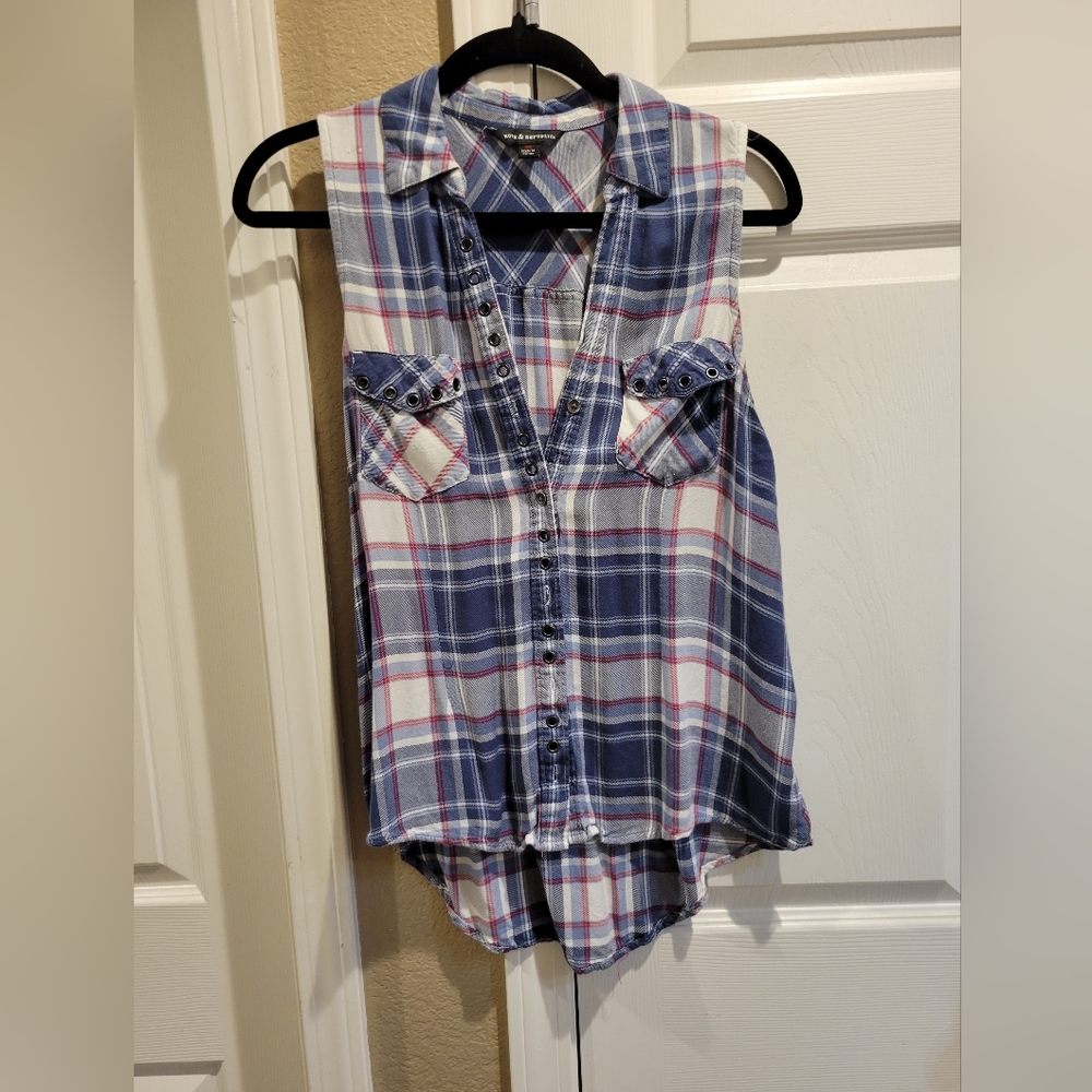 Rock & Republic Plaid Sleeveless